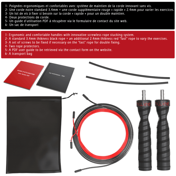 ténwee - Focoun, la corde à sauter fit-pro 2cordes (rapide) – Image 3