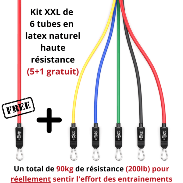 ténwee - Muscafull, le kit elastique musculation 200lbs / 90kg - Sport a la maison et ailleurs... – Image 2