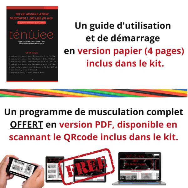 ténwee - Muscafull, le kit elastique musculation 200lbs / 90kg - Sport a la maison et ailleurs... – Image 4